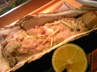 焼き牡蠣と白子